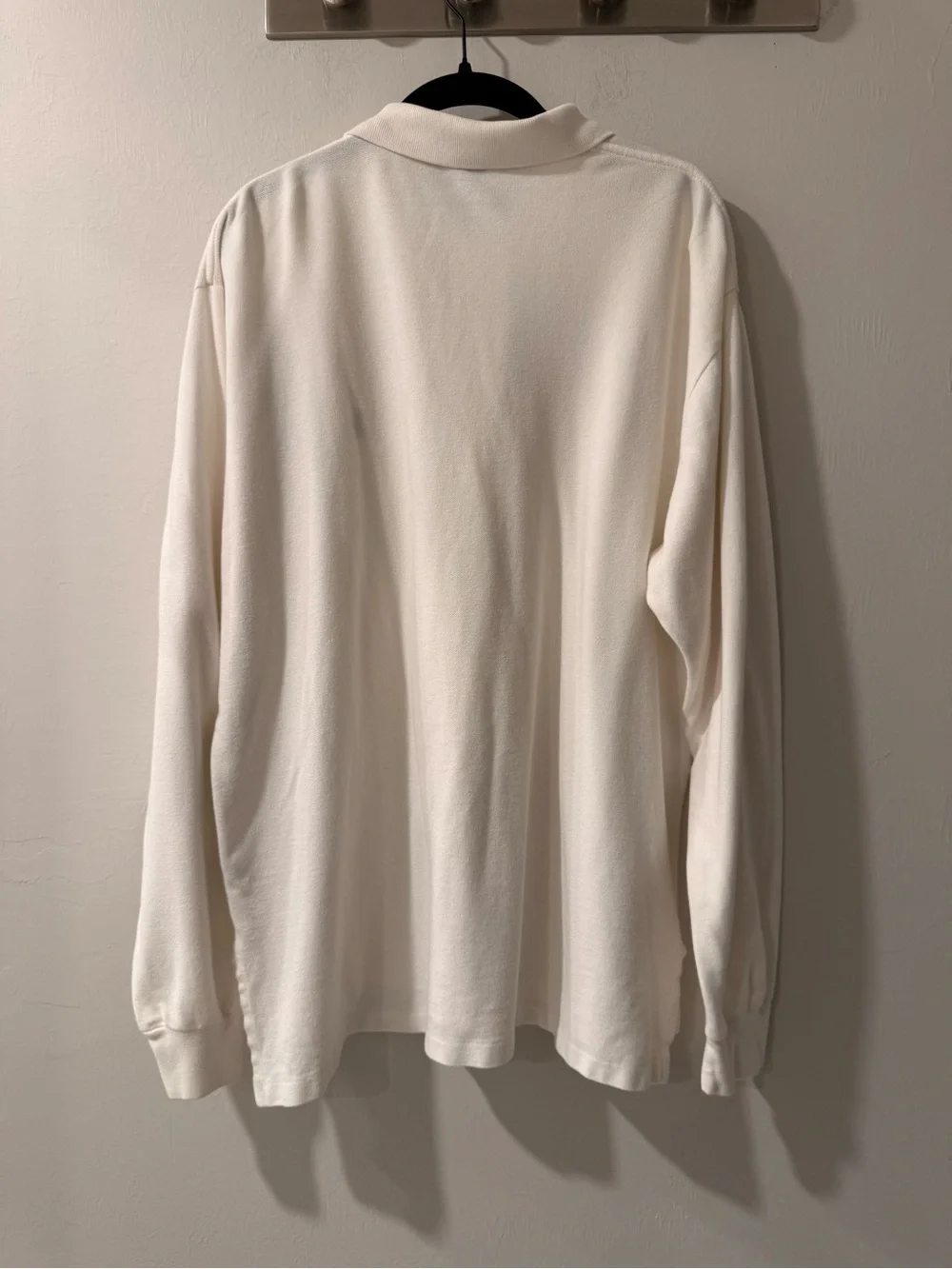 Ralph Lauren Long-Sleeve Polo Shirt - White with Navy Pony Preppy Luxe